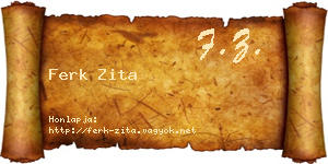 Ferk Zita névjegykártya